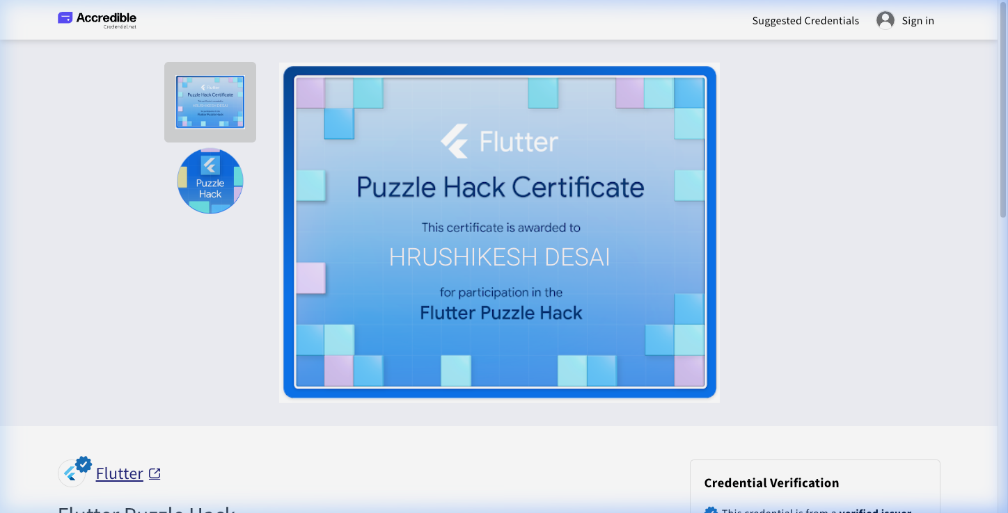 Flutter Puzzle Hack (Google)