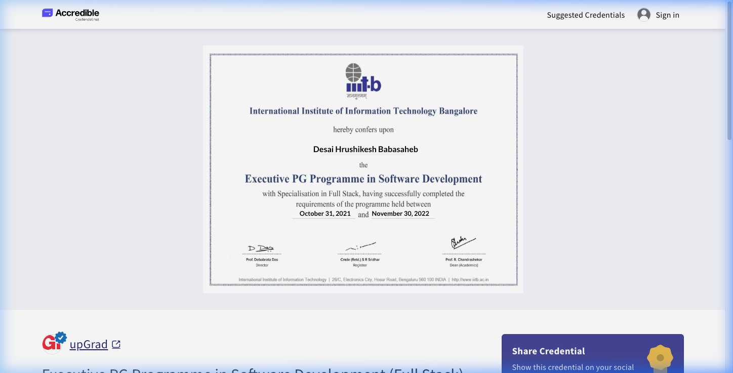 Software Development PG – IIIT Bangalore