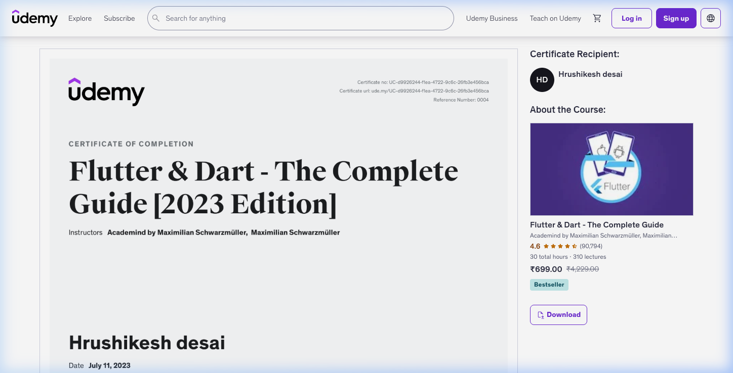 Flutter & Dart – The Complete Guide [2023 Edition]
